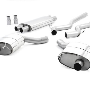 Ford Mustang 5.0 V8 GT (Fastback) - Resonated (Quieter) Cat-Back Exhaust System with Burnt Titanium GT-100 Trims - Burnt Titanium