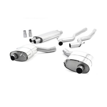 Ford Mustang 5.0 V8 GT (Fastback) - Resonated (Quieter) Cat-Back Exhaust System with Burnt Titanium GT-100 Trims - Burnt Titanium