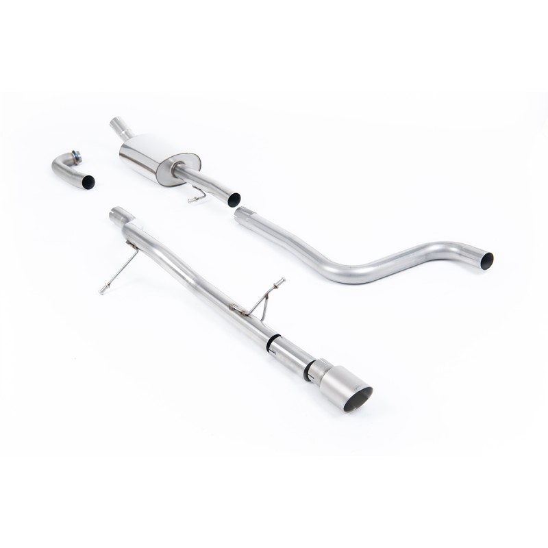 Ford Fiesta MK8 1.0T ST Line (Non GPF Models) - Non-Resonated (Louder) Cat-Back Exhaust System with GT-90 Titanium Trims - Brushed Titanium - OE Valance
