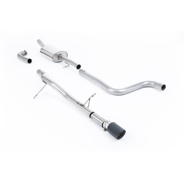 Ford Fiesta MK8 1.0T ST Line (Non GPF Models) - Non-Resonated (Louder) Cat-Back Exhaust System with Jet-90 Carbon Trim - Carbon Fibre - OE Valance