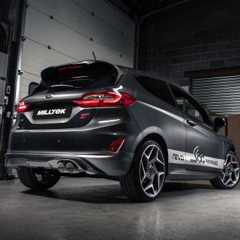 Ford Fiesta MK8 ST 1.5 (Pre Sept 2020) - Resonated GPF/OPF Back Exhaust System with Titanium GT-90 Trims - Brushed Titanium