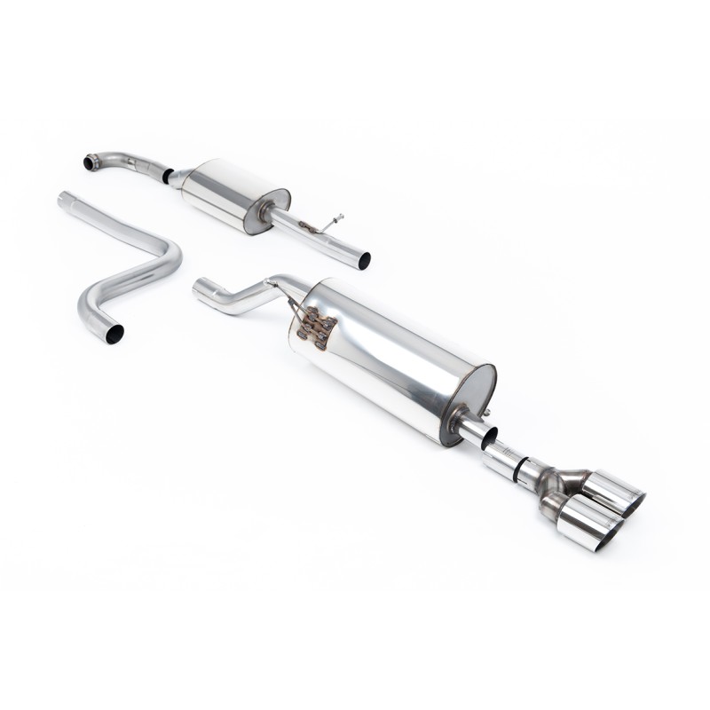 Ford Fiesta MK8 1.0T ST Line (Non GPF Models) - Resonated (Quieter) Cat-Back Exhaust System with Twin GT-90 Polished Trims - Polished - Fiesta ST