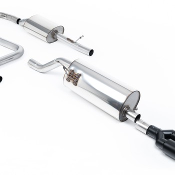 Ford Fiesta MK8 1.0T ST Line (Non GPF Models) - Resonated (Quieter) Cat-Back Exhaust System with Twin GT-90 Cerakote Black Trims - Cerakote Black - Fiesta ST