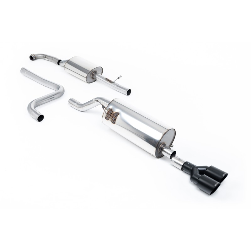 Ford Fiesta MK8 1.0T ST Line (Non GPF Models) - Resonated (Quieter) Cat-Back Exhaust System with Twin GT-90 Cerakote Black Trims - Cerakote Black - Fiesta ST