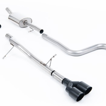 Ford Fiesta MK8 1.0T ST Line (Non GPF Models) - Non-Resonated (Louder) Cat-Back Exhaust System with Twin GT-90 Cerakote Black Trims - Cerakote Black - Fiesta ST