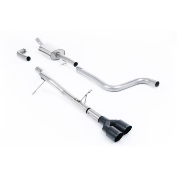 Ford Fiesta MK8 1.0T ST Line (Non GPF Models) - Non-Resonated (Louder) Cat-Back Exhaust System with Twin GT-90 Cerakote Black Trims - Cerakote Black - Fiesta ST