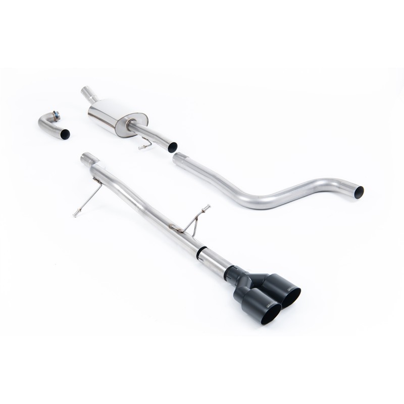 Ford Fiesta MK8 1.0T ST Line (Non GPF Models) - Non-Resonated (Louder) Cat-Back Exhaust System with Twin GT-90 Cerakote Black Trims - Cerakote Black - Fiesta ST
