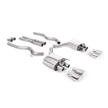 Ford Mustang 5.0 V8 GT (Fastback - Facelift) - Cat-Back Exhaust System with Polished GT-100 Trims - Polished