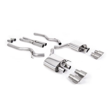 Ford Mustang 5.0 V8 GT (Fastback - Facelift) - Cat-Back Exhaust System with Titanium GT-100 Trims - Brushed Titanium