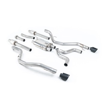 Ford F150 Raptor V6 Supercab (Gen 2) - Cat-Back Exhaust System with GT-115 Cerakote Black Trims - Cerakote Black