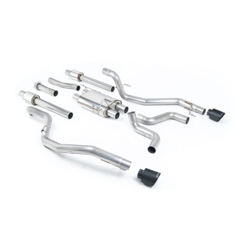 Ford F150 Raptor V6 Supercab (Gen 2) - Cat-Back Exhaust System with GT-115 Cerakote Black Trims - Cerakote Black