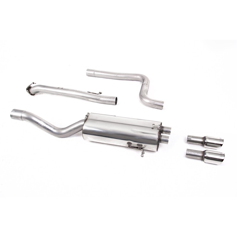Ford Fiesta MK7 ST 1.6 - Non-Resonated (Louder) Cat-Back Exhaust System with with GT-80 Polished Trims - Polished