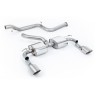 Ford Focus MK2 RS - Non-Resonated (Louder) Cat-Back Exhaust System with Titanium GT-115 Trims - Brushed Titanium