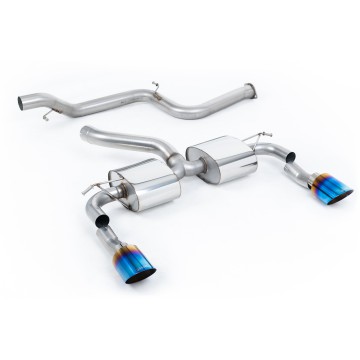 Ford Focus MK2 RS - Non-Resonated (Louder) Cat-Back Exhaust System with Burnt Titanium GT-115 Trims - Burnt Titanium