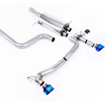 Ford Fiesta MK8/8.5 ST 1.5 - GPF Back Maxton Designs Dual Outlet System with Burnt Titanium GT-100 Trims - Burnt/Blue Titanium - Exhaust Only