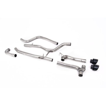 Ford Fiesta MK8 1.0T ST Line (Non GPF Models) Dual Outlets - Non-Resonated (Louder) Dual Outlet Exhaust System with Cerakote Black GT-100 Trims (Requires Maxton Diffuser) - Cerakote Black - Exhaust Only