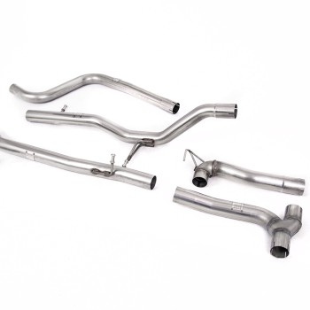 Ford Fiesta MK8 1.0T ST Line (Non GPF Models) Dual Outlets - Non Resonated (Louder) Dual Outlet Exhaust System with Brushed Titanium GT-100 Trims (Requires Maxton Diffuser) - Brushed Titanium - Exhaust Only