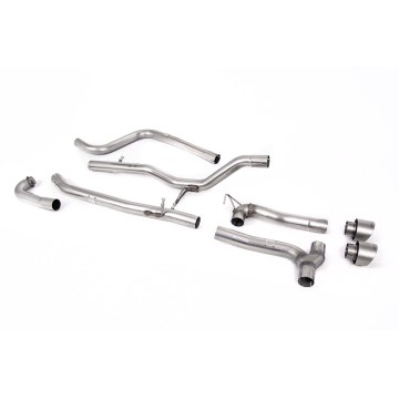 Ford Fiesta MK8 1.0T ST Line (Non GPF Models) Dual Outlets - Non Resonated (Louder) Dual Outlet Exhaust System with Brushed Titanium GT-100 Trims (Requires Maxton Diffuser) - Brushed Titanium - Exhaust Only