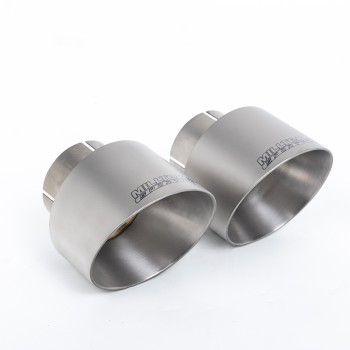 Ford Fiesta MK8 1.0T ST Line (Dual Outlets) - Upgrade Kit for Existing Milltek Cat Back Systems with Brushed Titanium GT-100 Trims (Requires Diffuser) - Brushed Titanium - Exhaust Only