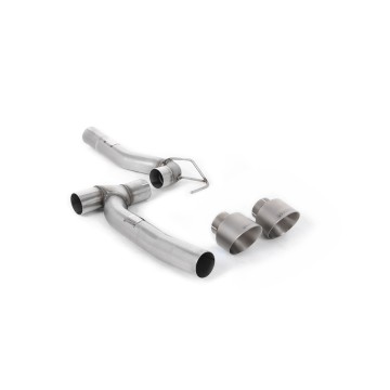 Ford Fiesta MK8 1.0T ST Line (Dual Outlets) - Upgrade Kit for Existing Milltek Cat Back Systems with Brushed Titanium GT-100 Trims (Requires Diffuser) - Brushed Titanium - Exhaust Only