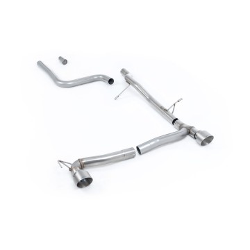 Ford Fiesta MK8 1.0T ST Line (Dual Outlets) - GPF/OPF Back Non-Resonated (Louder) with Brushed Titanium GT-100 Trims (Requires Diffuser) - Brushed Titanium - Exhaust Only