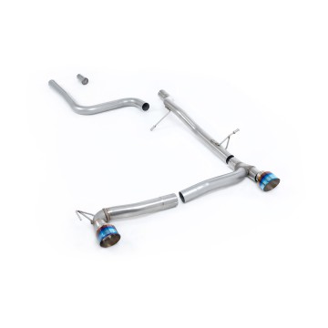 Ford Fiesta MK8 1.0T ST Line (Dual Outlets) - GPF/OPF Back Non-Resonated (Louder) with Burnt/Blue Titanium GT-100 Trims (Requires Diffuser) - Burnt/Blue Titanium - Exhaust Only