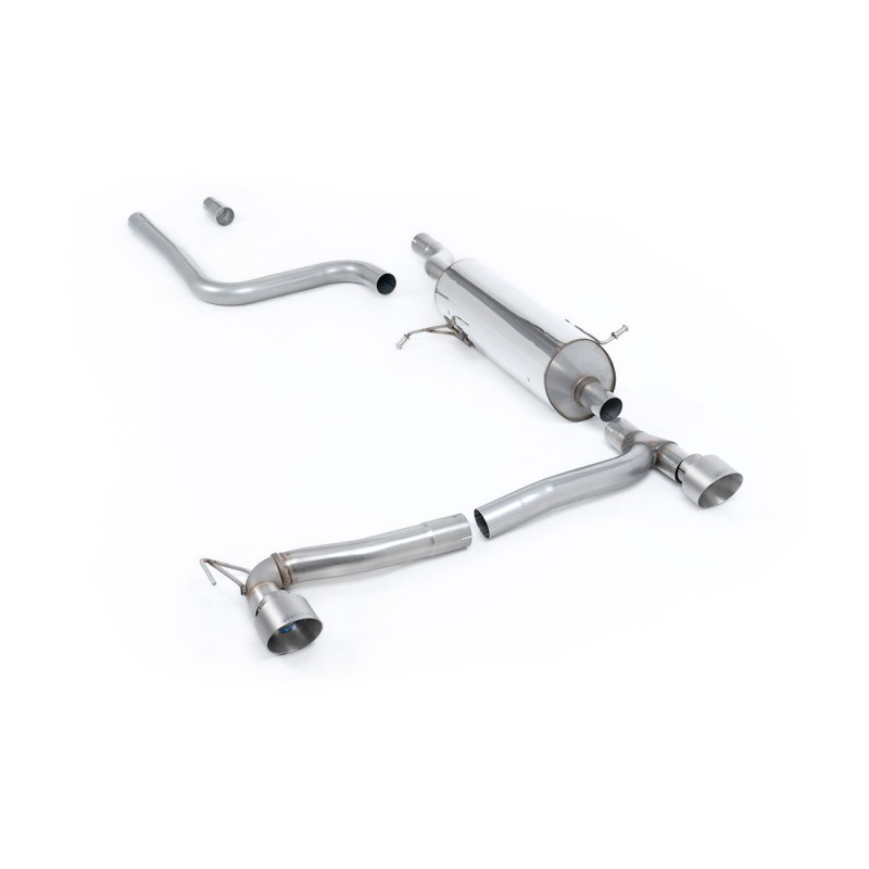 Ford Fiesta MK8 1.0T ST Line (Dual Outlets) - GPF/OPF Back Resonated with Brushed Titanium GT-100 Trims (Requires Diffuser) - Brushed Titanium - Exhaust Only