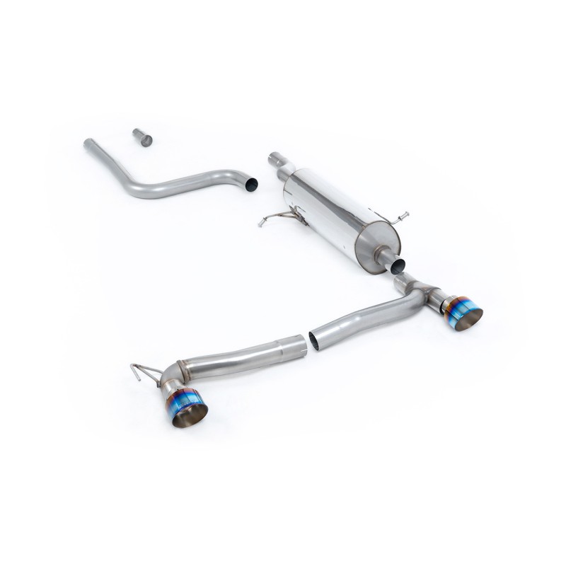 Ford Fiesta MK8 1.0T ST Line (Dual Outlets) - GPF/OPF Back Resonated with Burnt/Blue Titanium GT-100 Trims (Requires Diffuser) - Burnt/Blue Titanium - Exhaust Only