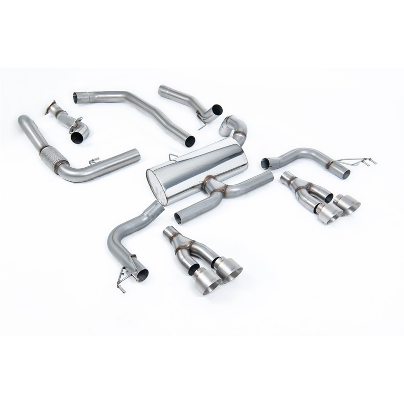 Honda Civic FK2 Type R Turbo (LHD Model Only) - Non-Resonated Cat-Back Exhaust System - Brushed Titanium