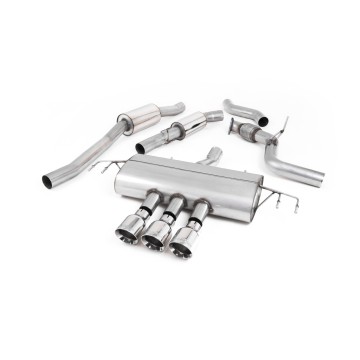 Honda Civic FK8 Type R - Resonated Cat-Back Exhaust System with 3 x Polished GT-100 Trims - Polished