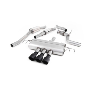 Honda Civic FK8 Type R - Resonated Cat-Back Exhaust System with 3 x Cerakote Black GT-100 Trims - Cerakote Black