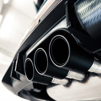 Honda Civic FK8 Type R - Part Resonated Road+ Cat Back with 3 x Carbon Jet-100 Trims - Carbon Fibre