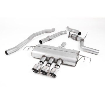 Honda Civic FK8 Type R - Non-Resonated (Louder) Cat-Back Exhaust System with 3 x Polished GT-100 Trims - Polished