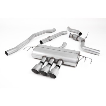 Honda Civic FK8 Type R - Non-Resonated (Louder) Cat-Back Exhaust System with 3 x Titanium GT-100 Trims - Brushed Titanium