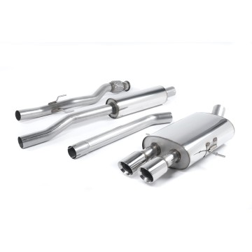 Mini Cooper S R56/R58 - Resonated (Quieter) Cat-Back Exhaust System with Twin Round Tailpipes - John Cooper Works Body Kit