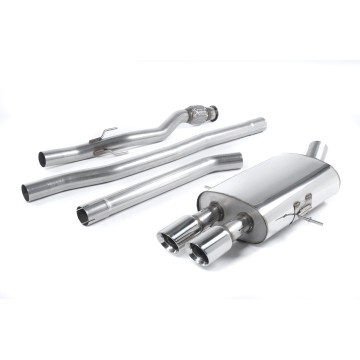 Mini Cooper S R56/R58 - Non-Resonated (Louder) Cat-Back Exhaust System with Twin Round Tailpipes - John Cooper Works Body Kit