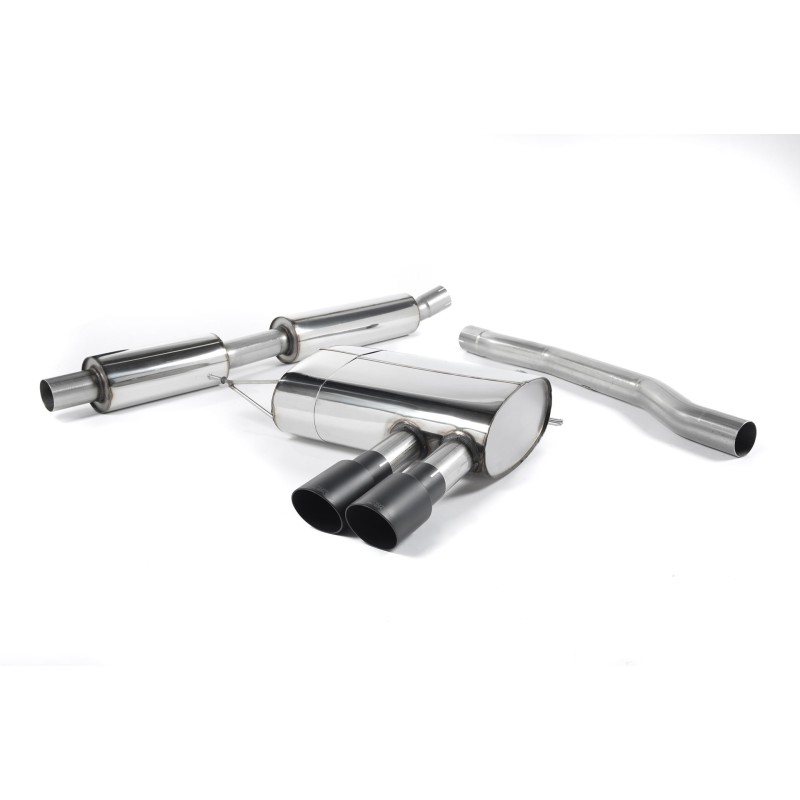 Mini Cooper S F56 - Resonated (Quieter) Cat-Back Exhaust System with Cerakote Black Tips - Cerakote Black
