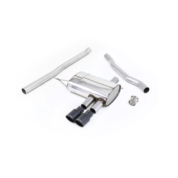 Mini Cooper S F56 - Non-Resonated (Louder) Cat-Back Exhaust System with Cerakote Black Tips - Cerakote Black