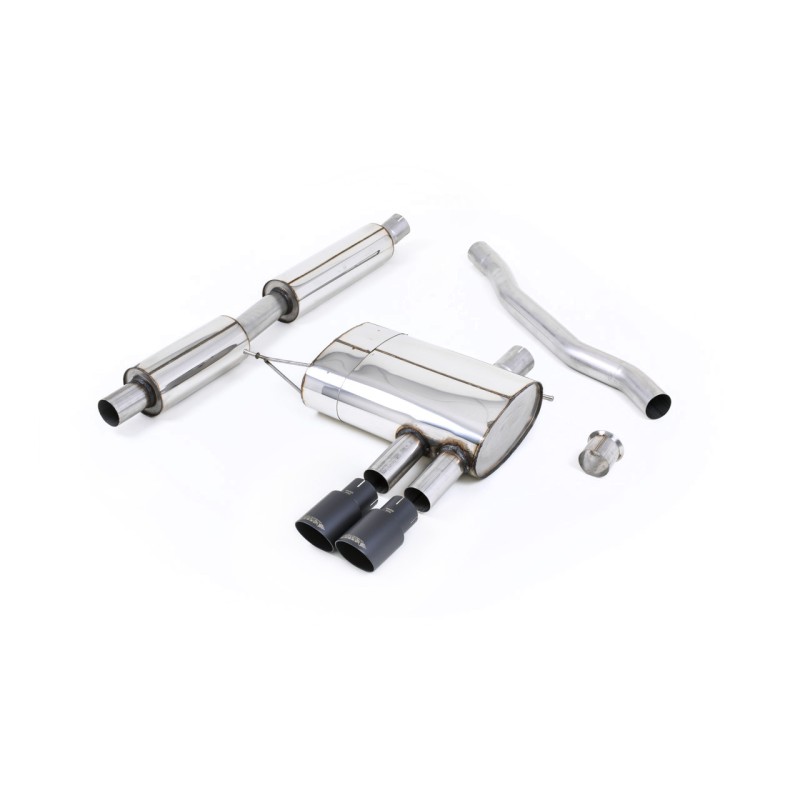 Mini Cooper S F56 - Resonated (Quieter) Cat-Back Exhaust System with Cerakote Black Tips - Cerakote Black