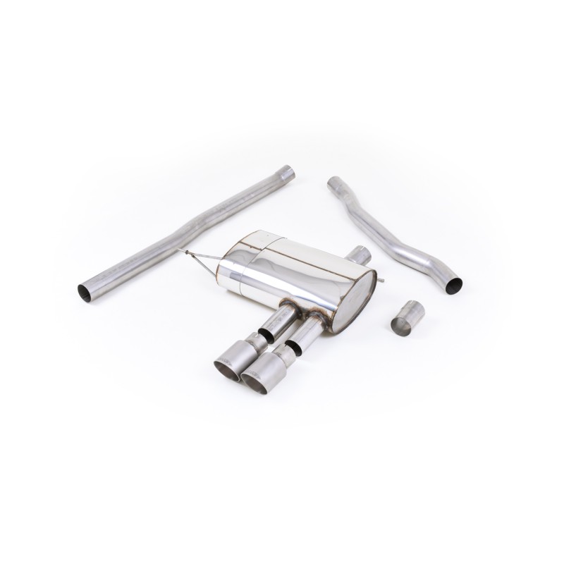 Mini Cooper S F56 - Non-Resonated (Louder) Cat-Back Exhaust System with Titanium Tips - Brushed Titanium
