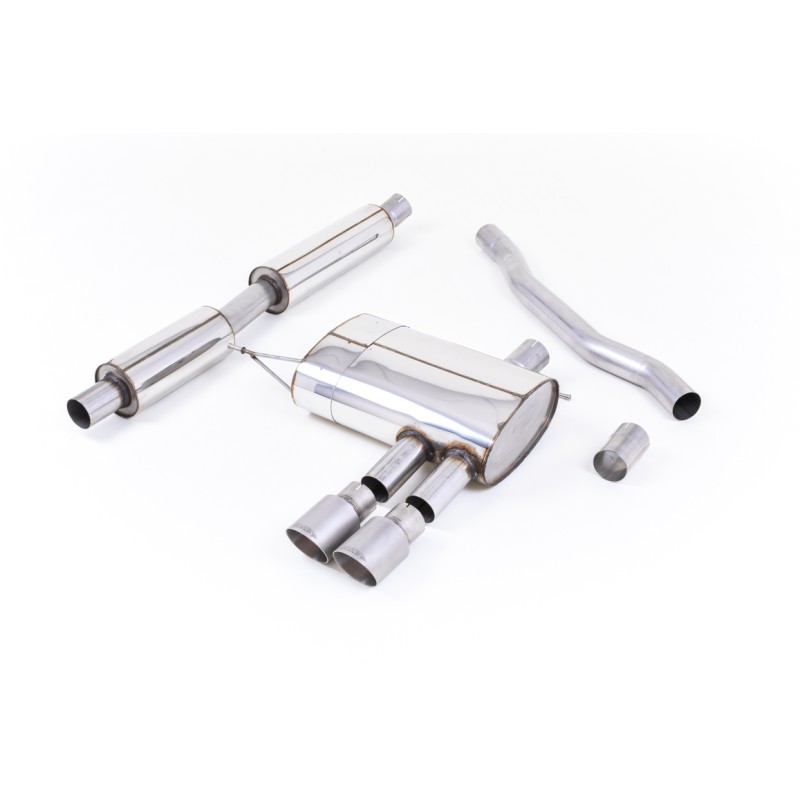 Mini Cooper S F56 - Resonated (Quieter) Cat-Back Exhaust System with Titanium Tips - Brushed Titanium