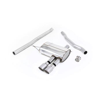 Mini Cooper S F56 - Non-Resonated (Louder) Cat-Back Exhaust System with Titanium Tips - Brushed Titanium