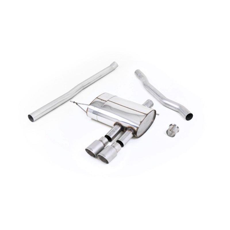 Mini Cooper S F56 - Non-Resonated (Louder) Cat-Back Exhaust System with Titanium Tips - Brushed Titanium