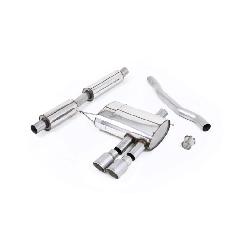 Mini Cooper S F56 - Resonated (Quieter) Cat-Back Exhaust System with Titanium Tips - Brushed Titanium