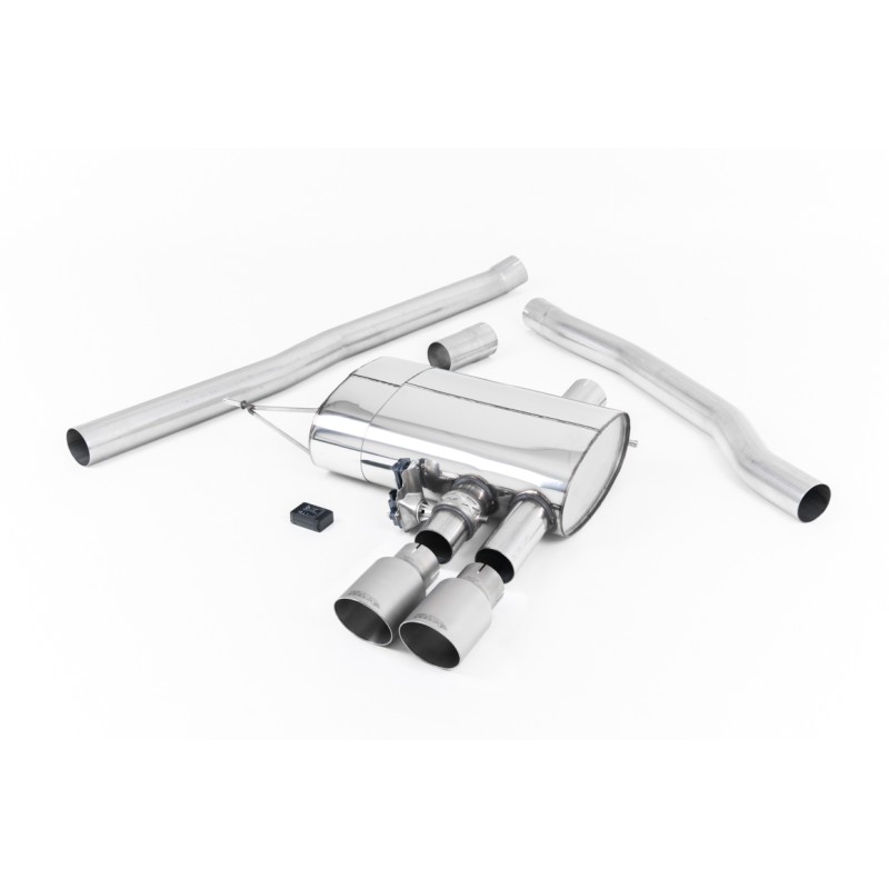 Mini Cooper S F56 - Valved & Non-Resonated (Louder) Cat-Back Exhaust System with Titanium Tips - Brushed Titanium