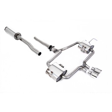Mini Cooper S R53 - Resonated (Quieter) Cat Back Exhaust System with Polished Trims - Polished