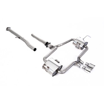 Mini Cooper S R53 - Non-resonated (louder) Cat Back Exhaust System with Polished Trims - Polished