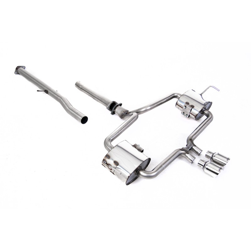 Mini Cooper S R53 - Non-resonated (louder) Cat Back Exhaust System with Polished Trims - Polished