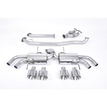 Nissan GT-R R35 - Non-Resonated Primary Cat-Back Exhaust System with Quad Polished Trims - Polished
