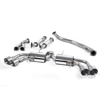 Nissan GT-R R35 - Primary Cat-Back 90MM Exhaust Systems with Titanium Tips - Brushed Titanium